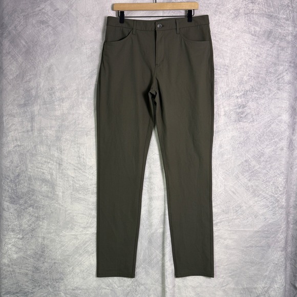 Vuori Meta Chino Pants mens Sz 33 Olive Green golf preppy performance - Picture 1 of 12